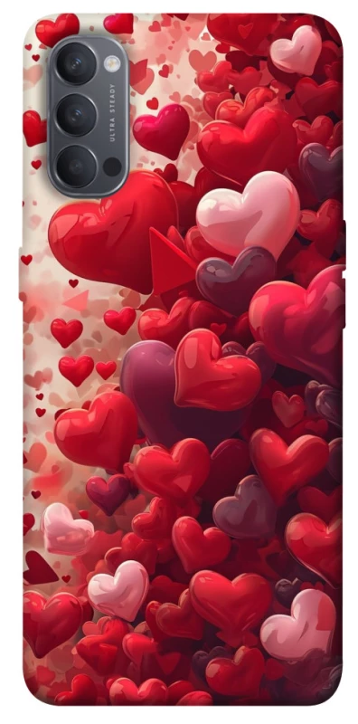 Чохол на Oppo Reno 4 Many hearts фото 1 з 1