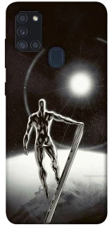 Чехол на Samsung Galaxy A21s Серебряный сёрфер фото 1 из 1