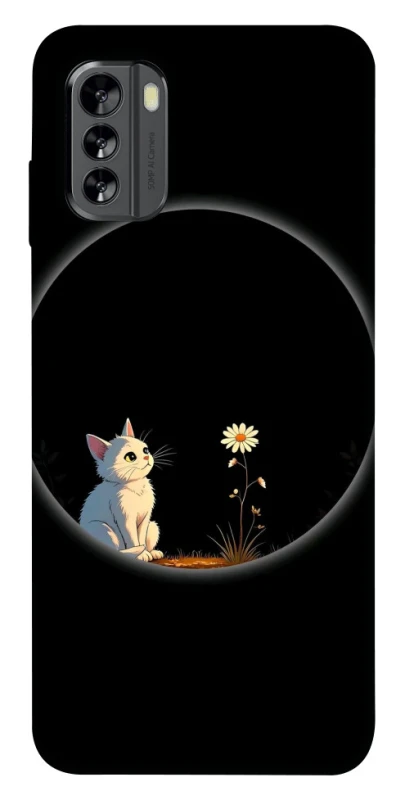 Чехол на Nokia G60 Cat and flower фото 1 из 1