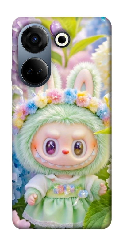Чохол на TECNO Camon 20 Pro (CK7n) Labubu & Flowers ver.2 фото 1 з 1