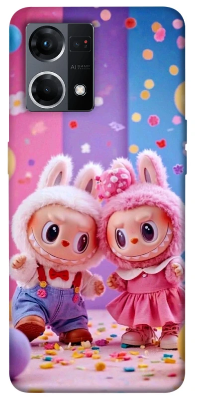 Чохол на Oppo Reno 7 4G Labubu twins ver.3 фото 1 з 1