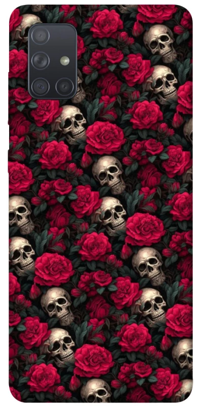 Чехол на Samsung Galaxy A71 Черепа и розы фото 1 из 1