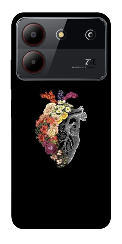 Чохол на ZTE Blade A54 4G Heart with flowers фото 1 з 1