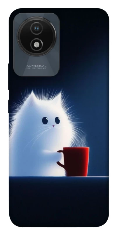 Чохол на Vivo Y02 Чохол кіт з кавою фото 1 з 1
