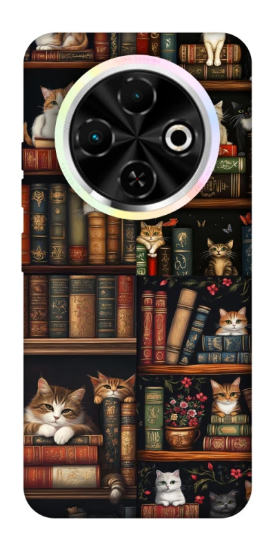 Чехол на TECNO Spark 30C Cats & Books фото 1 из 1