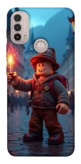Чехол на Motorola Moto E40 Roblox Fire Logo Blue Flames фото 1 из 1