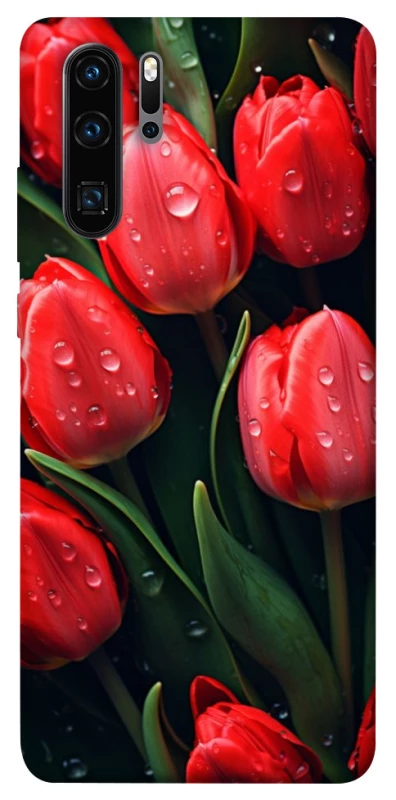 Чохол на Huawei P30 Pro Червоні тюльпани фото 1 з 1
