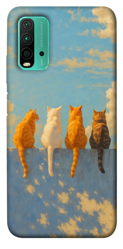 Чохол на Xiaomi Redmi Note 9 4G / Redmi 9 Power cats on wall фото 1 з 1