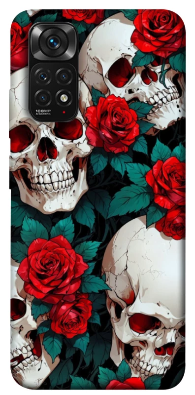 Чохол на Xiaomi Redmi Note 11 (Global) / Note 11S skull and rose фото 1 з 1