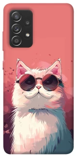 Чехол на Samsung Galaxy A72 4G / A72 5G Сat with glasses фото 1 из 1