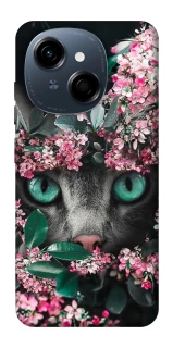 Чохол на TECNO Spark Go 1 Кіт в квітах фото 1 з 1
