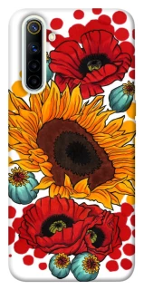 Чехол на Realme 6 Подсолнечники и маки фото 1 из 1