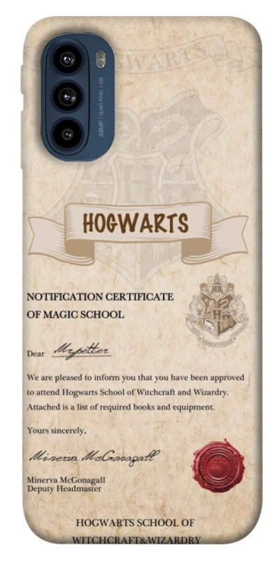 Чехол на Motorola Moto G41 The Hogwarts acceptance letter фото 1 из 1