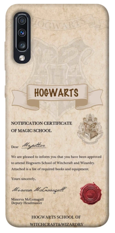 Чехол на Samsung Galaxy A70 (A705F) The Hogwarts acceptance letter фото 1 из 1