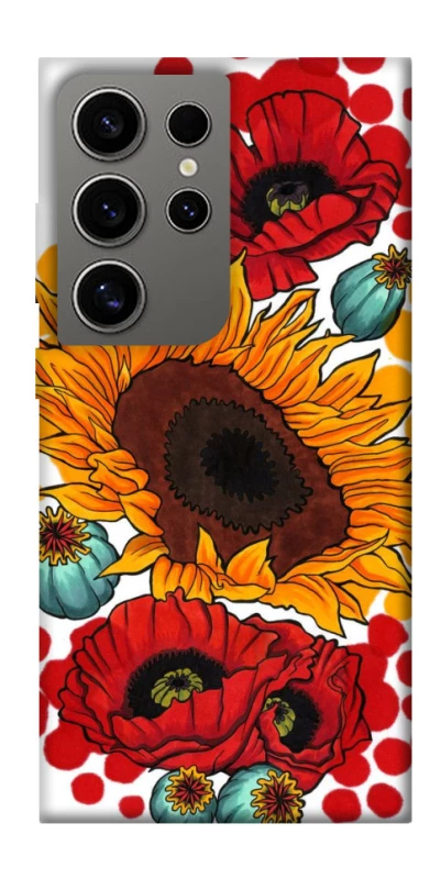 Чохол на Samsung Galaxy S24 Ultra Соняшники та маки фото 1 з 1