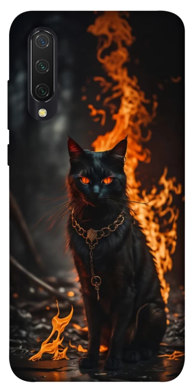Чехол на Xiaomi Mi CC9 / Mi 9 Lite Огненный кот фото 1 из 1