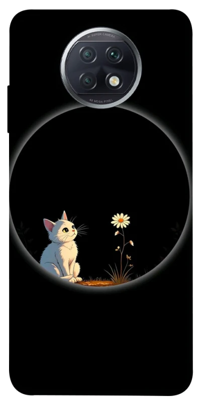 Чехол на Xiaomi Redmi Note 9 5G / Note 9T Cat and flower фото 1 из 1