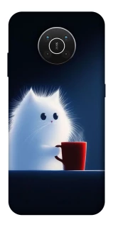 Чехол на Nokia X10 / X20 Чехол кот с кофе фото 1 из 1