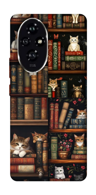 Чохол на Honor 200 Cats & Books фото 1 з 1