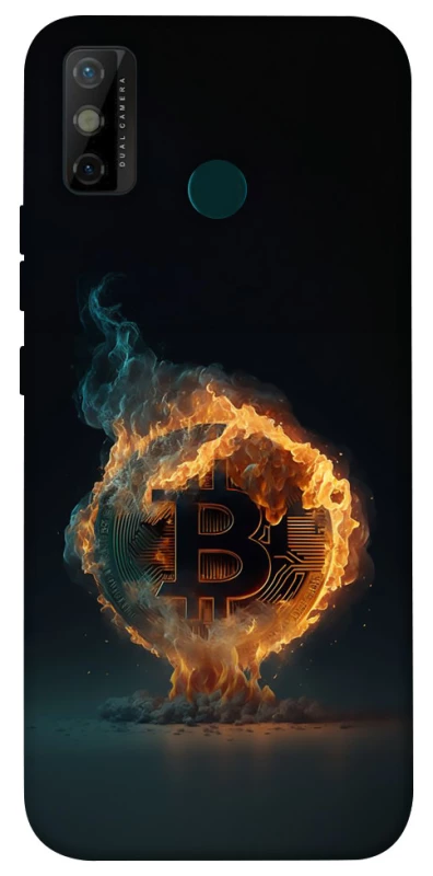 Чехол на TECNO Spark 6 Go Fire Bitcoin фото 1 из 1