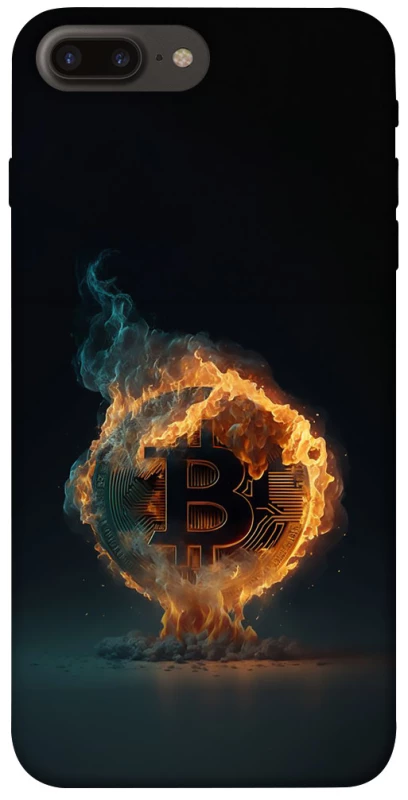 Чохол на Apple iPhone 7 plus / 8 plus Fire Bitcoin фото 1 з 1