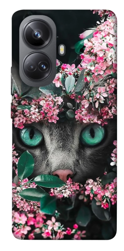 Чохол на Realme 10 Pro+ Кіт в квітах фото 1 з 1