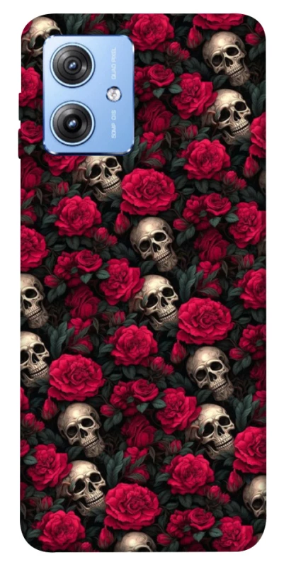 Чохол на Motorola Moto G84 Черепа та рози фото 1 з 1