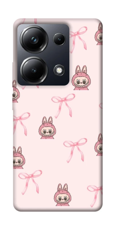 Чехол на Xiaomi Poco M6 Pro 4G Pink bows and Labubus фото 1 из 1
