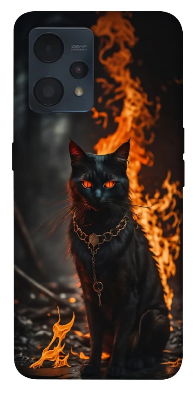 Чехол на Realme 9 4G / 9 Pro+ Огненный кот фото 1 из 1
