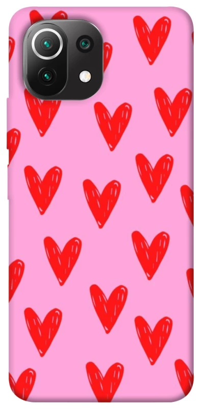 Чохол на Xiaomi Mi 11 Lite Red hearts 2 фото 1 з 1