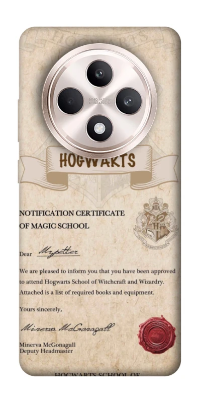 Чехол на Oppo Reno 12 F 4G/5G The Hogwarts acceptance letter фото 1 из 1