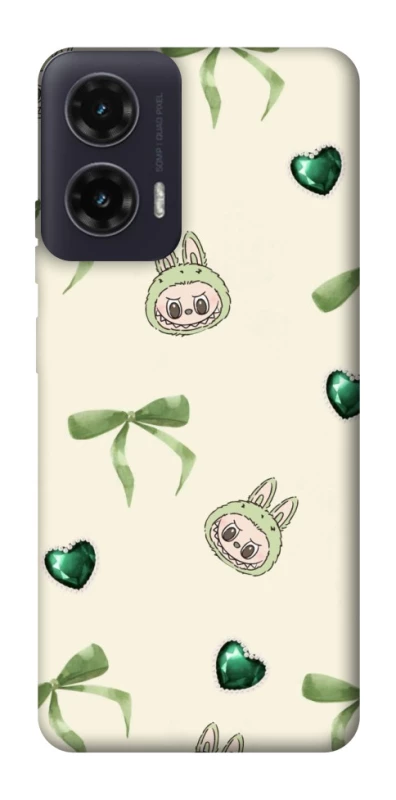 Чохол на Motorola Moto G35 Labubu Green Heart фото 1 з 1