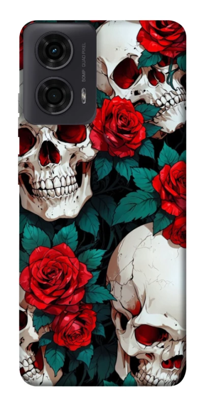 Чохол на Motorola Moto G04 skull and rose фото 1 з 1