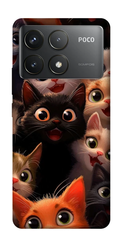 Чохол на Xiaomi Poco F6 Pro happy cats фото 1 з 1