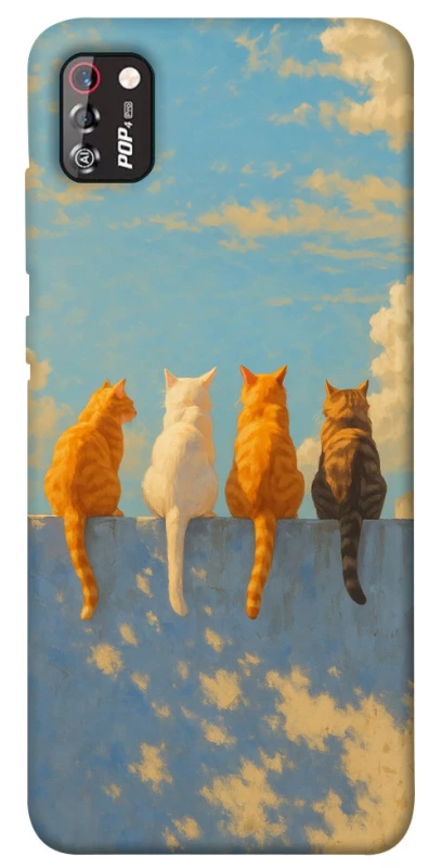 Чохол на TECNO POP 4 Pro cats on wall фото 1 з 1