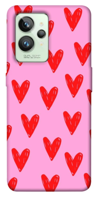 Чохол на Realme GT2 Red hearts 2 фото 1 з 1