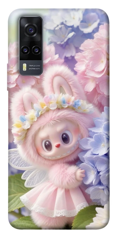 Чохол на Vivo Y31 Labubu & Flowers ver.1 фото 1 з 1