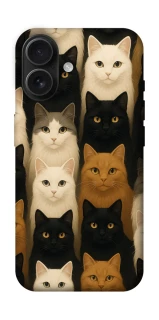 Чехол на Apple iPhone 16 Colorful Cat Collage фото 1 Чехол на Apple iPhone 16 Colorful Cat Collage фото 1 из 1