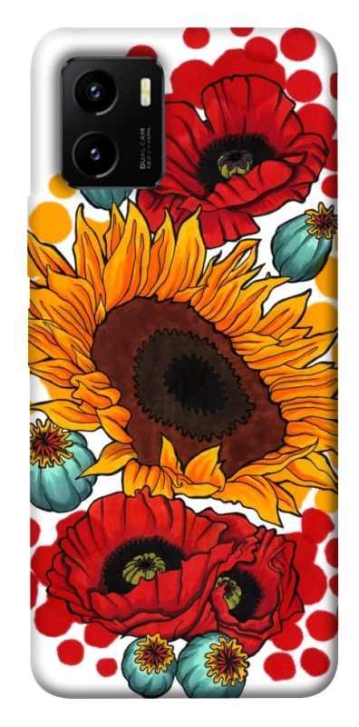 Чохол на Vivo Y15s Соняшники та маки фото 1 з 1