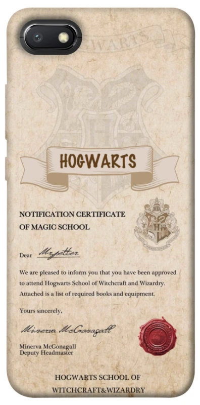 Чехол на Xiaomi Redmi 6A The Hogwarts acceptance letter фото 1 из 1