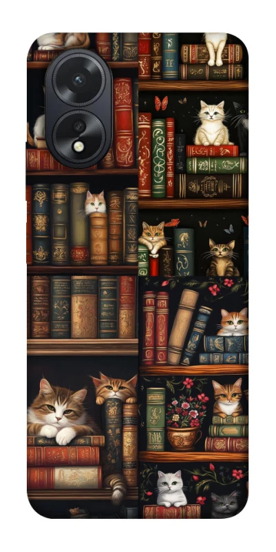 Чехол на Oppo A38 Cats & Books фото 1 из 1