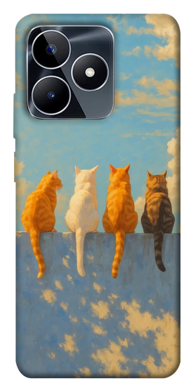 Чехол на Realme C53 cats on wall фото 1 из 1
