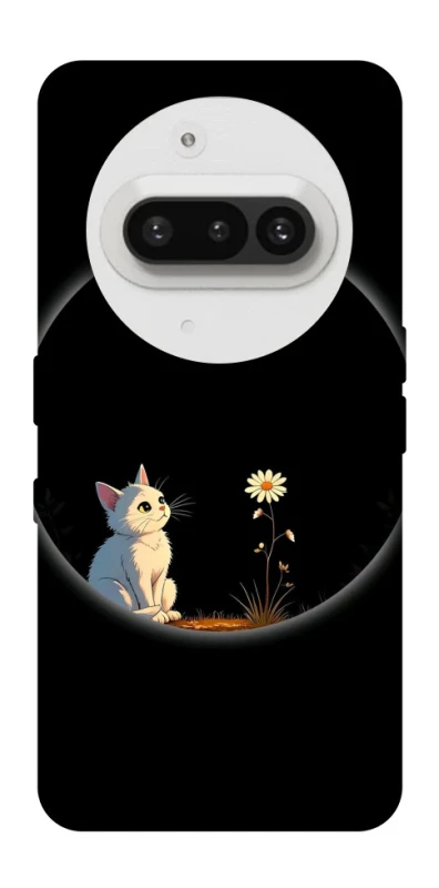 Чехол на Nothing Phone (3a) Cat and flower фото 1 из 1