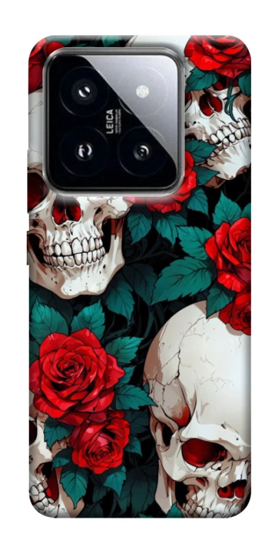 Чохол на Xiaomi 14 Pro skull and rose фото 1 з 1