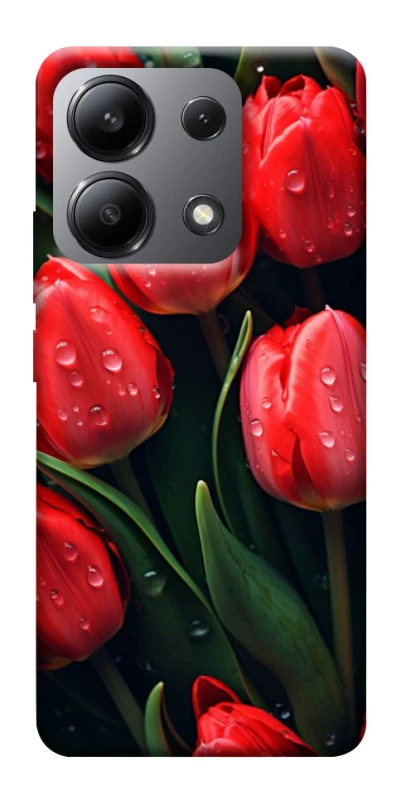 Чохол на Xiaomi Redmi Note 13 4G Червоні тюльпани фото 1 з 1