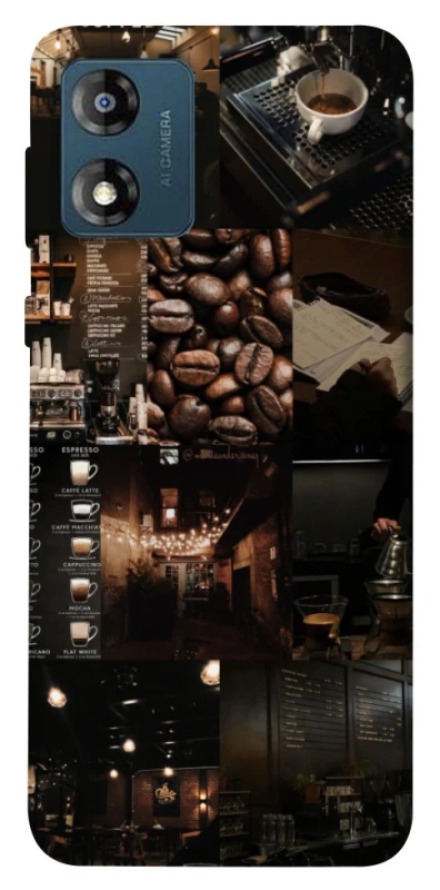 Чохол на Motorola Moto E13 Coffee collage ver.1 фото 1 з 1