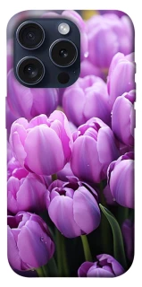 Чехол на Apple iPhone 15 Pro (6.1") Фиолетовые тюльпаны фото 1 из 1
