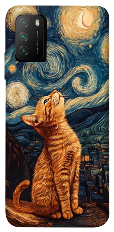 Чохол на Xiaomi Poco M3 van gogh cat фото 1 з 1
