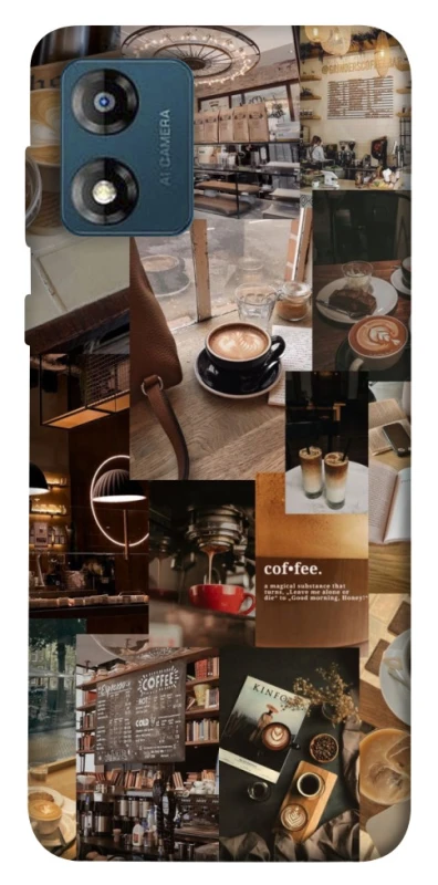 Чохол на Motorola Moto E13 Coffee collage ver.2 фото 1 з 1