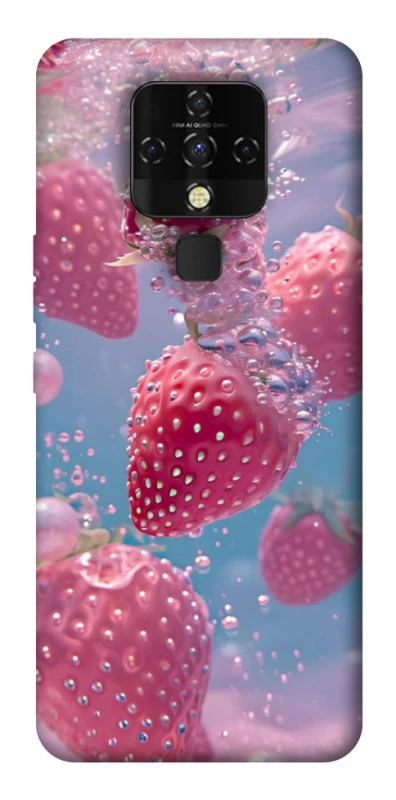 Чехол на TECNO Camon 16 SE Клубника в воде фото 1 из 1